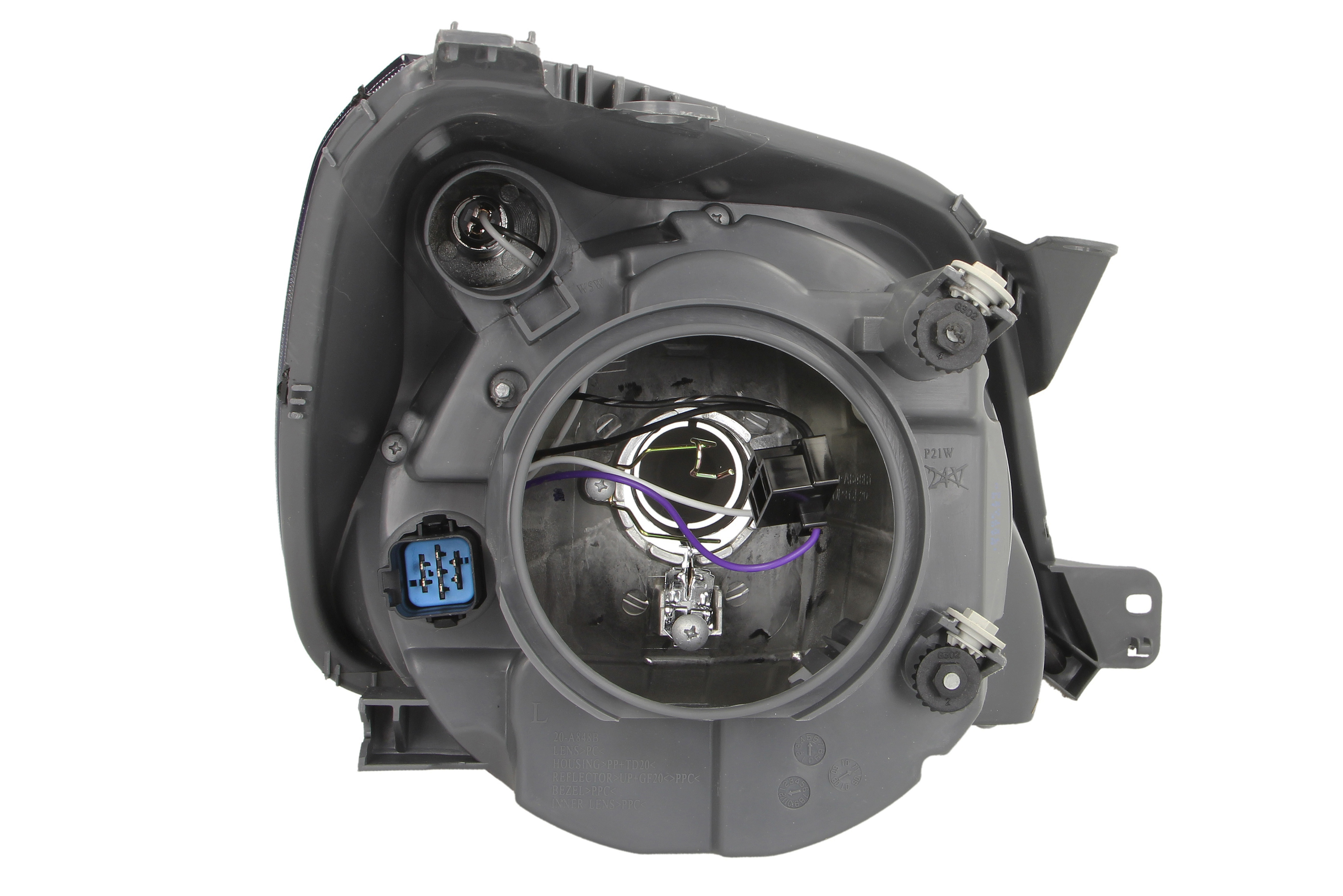 Фара лів (H4, електричн, з мотором, колір відбивача: чорн) FORD FIESTA V 03.05-12.10 фото 2