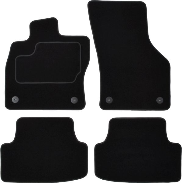 Set Covorase Auto Si Tavita Portbagaj SEAT LEON (5F1) din 2012-2020, Cauciuc, Protectie Porbagaj, 4x Stickere auto cu SEAT