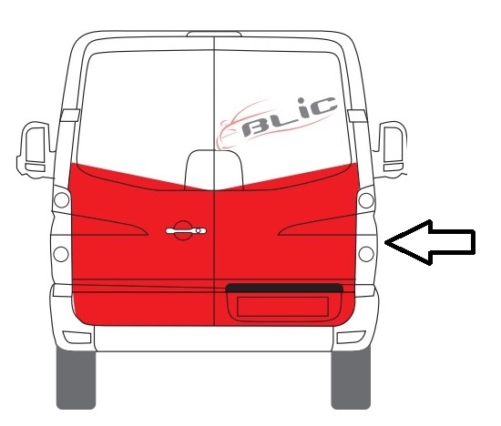 Ремонтна панель дверей задн прав (обшивка, нижня частина, 1/2 вис) MERCEDES SPRINTER 906, VW CRAFTER 2E 04.06-10.13 фото 2