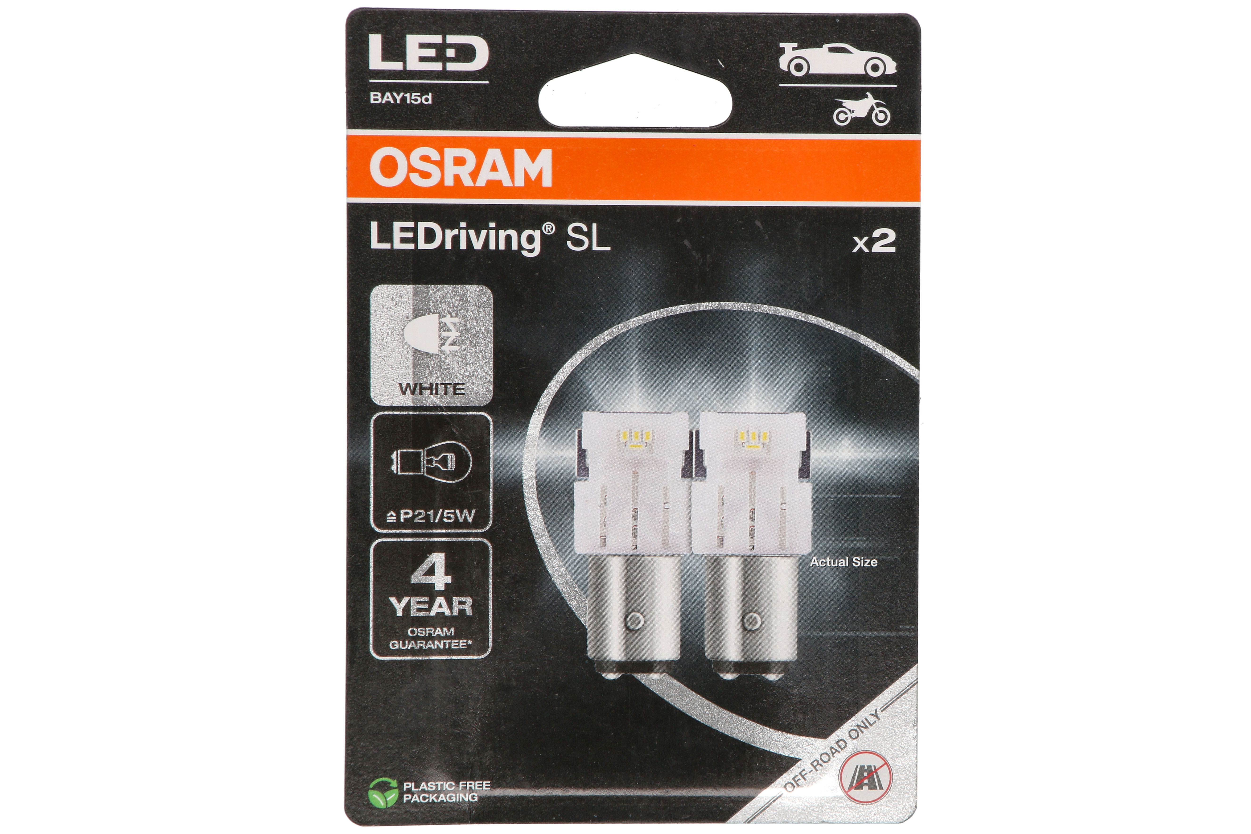LED лампочка (упаковка-блістер 2шт) LED 12В 2Вт BAY15D без гомологічного сертифікату LEDriving SL, Білий 6000K фото 2