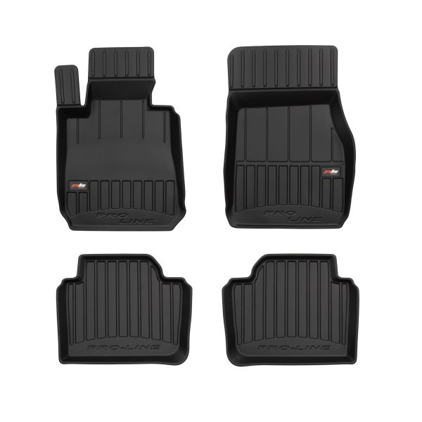 Set Covorase Auto Si Tavita Portbagaj BMW Seria 3 (F30, F80) din 2011-2018, Cauciuc, Protectie Porbagaj, 4x Stickere auto cu BMW