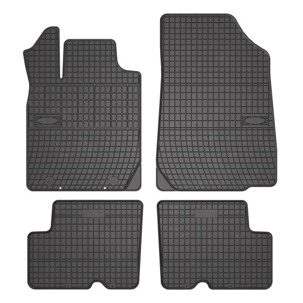Set 5 covorase auto DACIA DUSTER (HS_) din 2010-2018, cu covoras tunel median, cauciuc, 4x Stickere auto cu DACIA