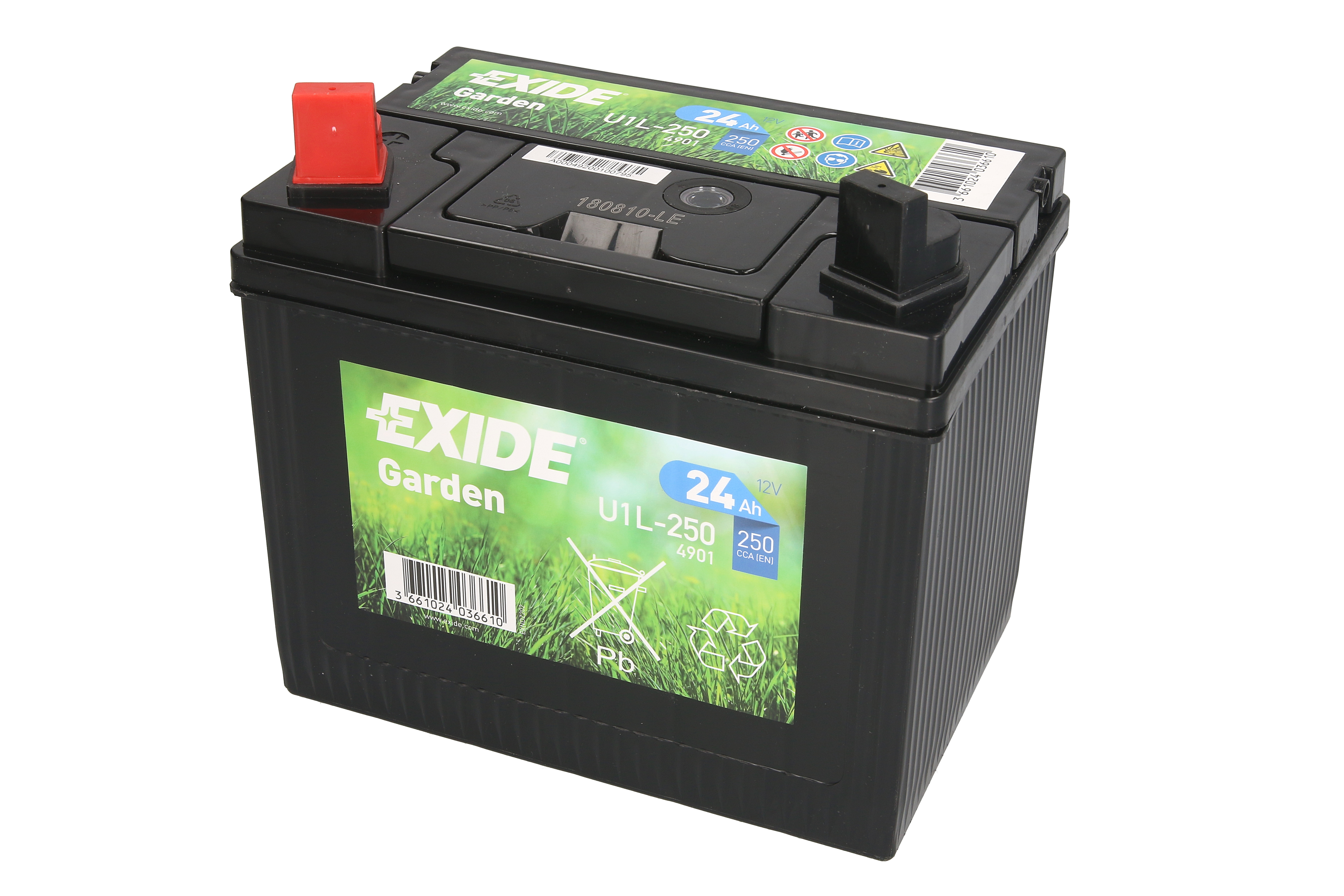 Акумулятор EXIDE 12В 24Агод./250А (L+ flat - ford) 197x132x186 (кислота/пусковий)