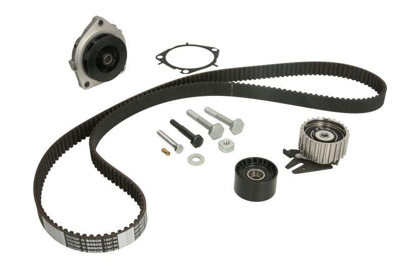 Set pompa apa si curea distributie OPEL ASTRA H (A04) 1.9 CDTI (L48) 150 CP din 2004 - 2010, Bosch, 4x Stickere auto cu OPEL