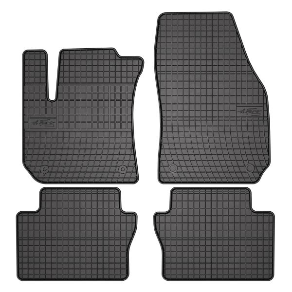 Set 5 covorase auto OPEL ZAFIRA B Box Body/MPV (A05) din 2014-2022, cu covoras tunel median, cauciuc, 4x Stickere auto cu OPEL