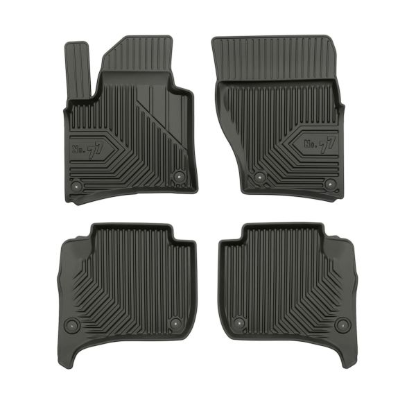 Set 5 covorase auto PORSCHE CAYENNE (92A) din 2014-2024, cu covoras tunel median, cauciuc, 4x Stickere auto cu PORSCHE