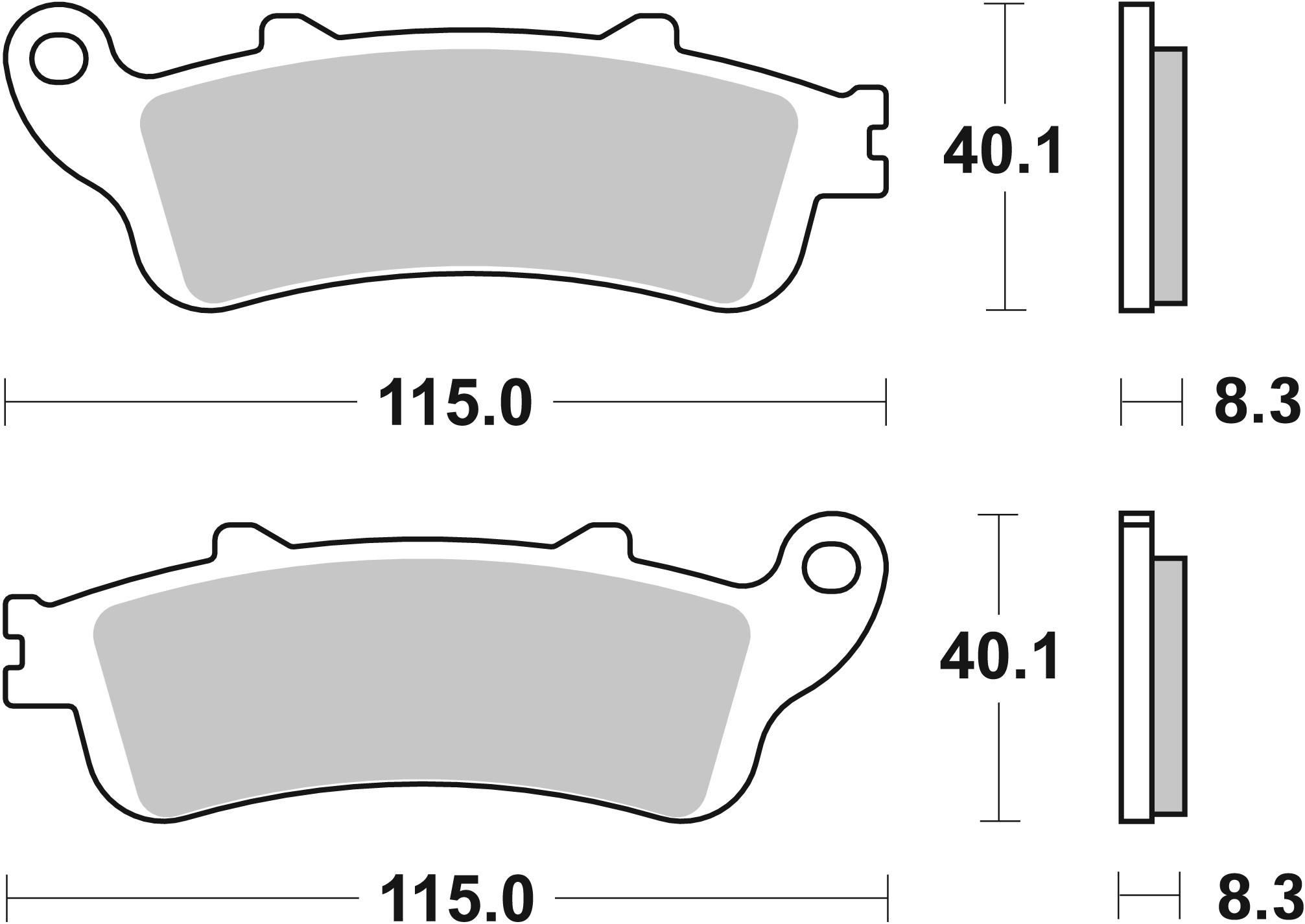 BREMBO sada brzdových destiček, kotoučová brzda HONDA CBF 600 S, NA (ABS), SA (ABS), N 08-12, CBR 1100 XX (BLACKBIRD) 96-08, FES 125 2T (PHANTEON) 98-99, VFR 800 FI, A (ABS) 98-12 (FE LMP335SF)