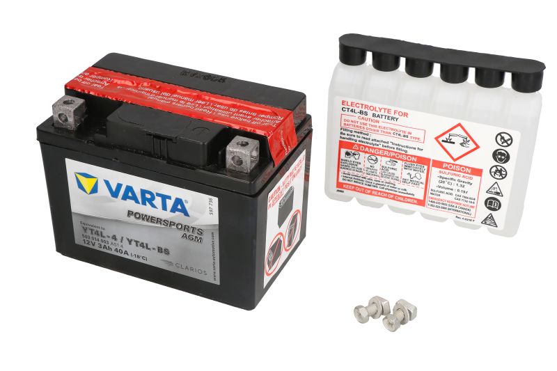 VARTA starter battery AEON COBRA 50 08-09, MINIKOLT 50 08-09, REVO 100W, 50W 04-09, ARCTIC CAT Y-12 90 4T (YOUTH), 90 4T, 902T (YOUTHS), 90 2T 02-05, BETA AFRIKA 250, 125 00-01, ALP 200 01-04, KR 250 00-01, QUADRA 50 97-00, SUPERMOTO 75 00-01, TEMPO 50 93