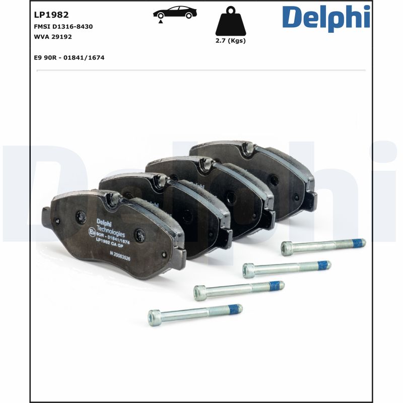 Bremsbelagsatz vorne DELPHI Mercedes Eqv W447 Marco Polo Sprinter B906 B907 B910