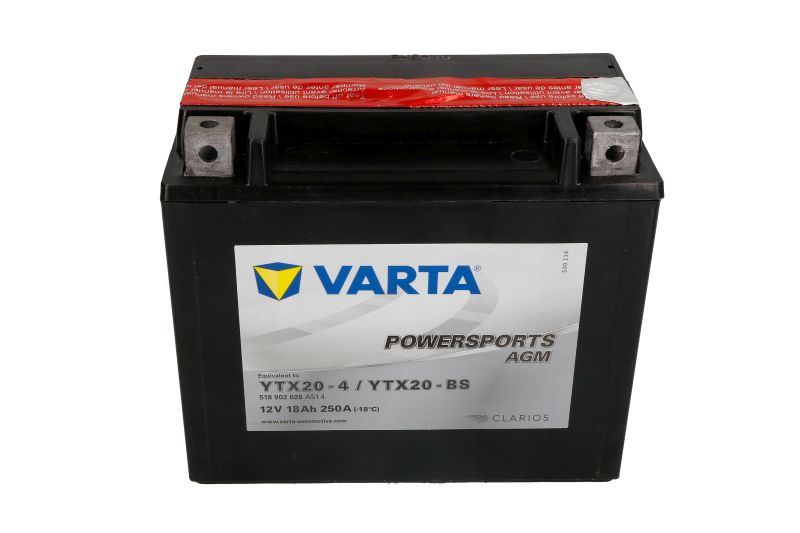 VARTA startovací baterie CAN-AM RENEGADE 570 EFI, 500 08-17, HARLEY DAVIDSON FXST 1340 (SOFTAIL) 84-90, HONDA VF 1100 C (MAGNA) 83-86, YAMAHA YFM 660F (GRIZZLY), 450FG (GRIZZLY), 700 (GRIZZLY), 450FGP (GRIZZLY EPS), 450FX (WOLVERINE) 02-17