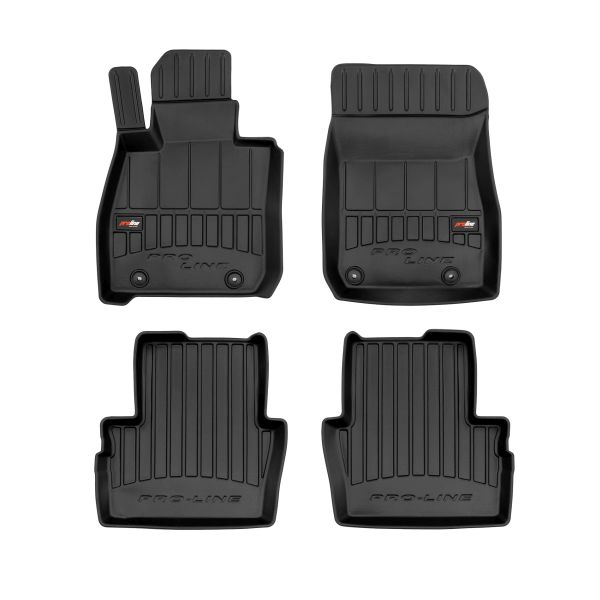 Set 5 covorase auto MAZDA CX-3 (DK) din 2012-2015, cu covoras tunel median, cauciuc, 4x Stickere auto cu MAZDA