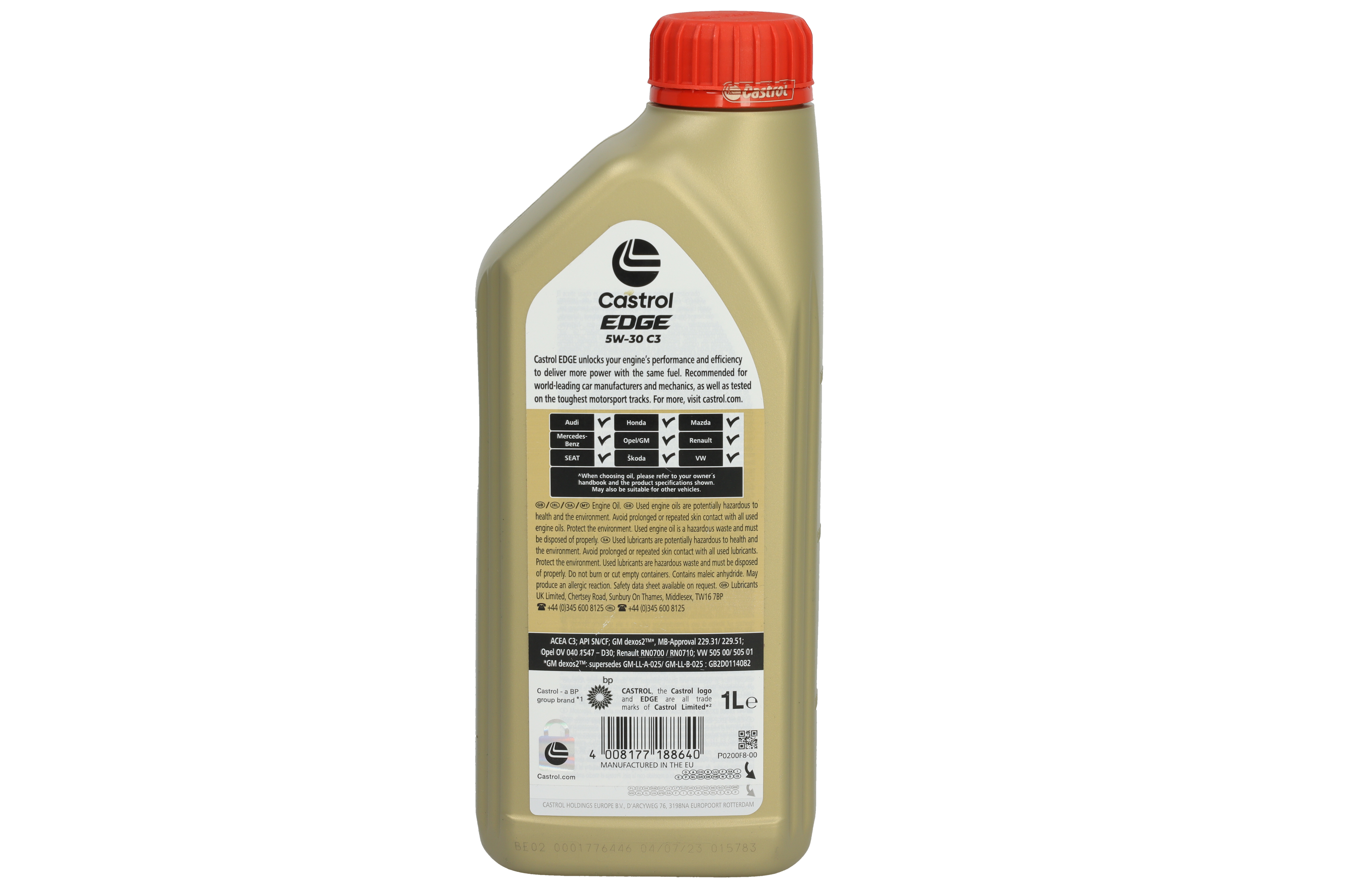 Моторна олива EDGE (4L) 5W30 ,API CF, SN, ACEA C3, MB 229.31, MB 229.51, OPEL OV0401547-D30, RENAULT RN 0700, RENAULT RN 0710, VW 502.00, VW 505.00, VW 505.01 фото 8