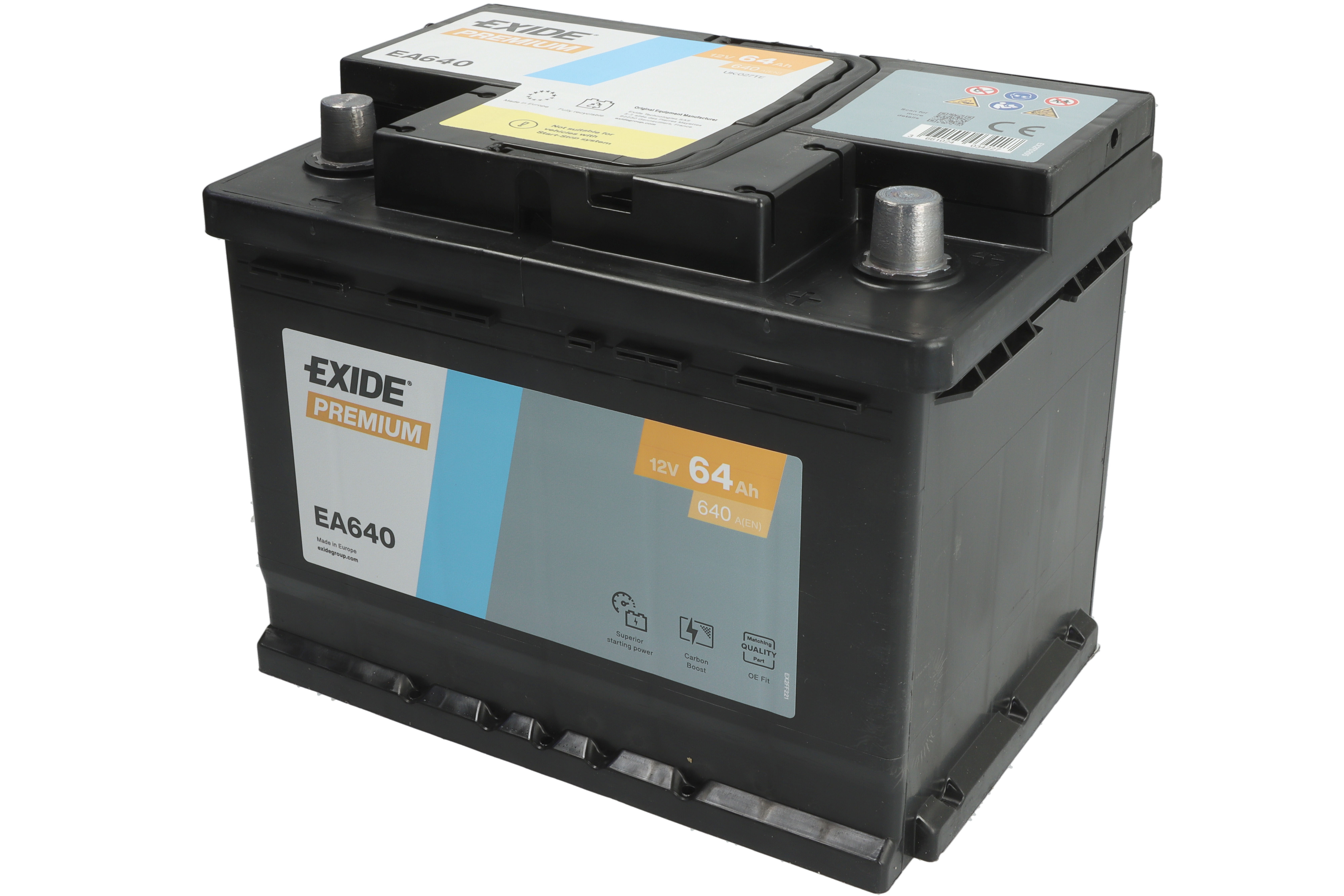 Акумуляторна батарея 64Ah/640A (242x175x190/+R/B13) Premium Exide фото 11
