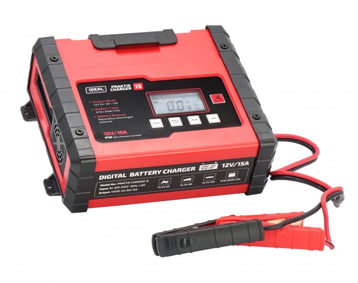 (EN) Battery charger PRAKTIK CHARGER 15 LCD, напруга зарядки: 12 В, зарядний струм: 2/8/15А, напруга джерела живлення: 230В, тип аккумулятора: AGM/EFB/GEL/MF/WET фото 4