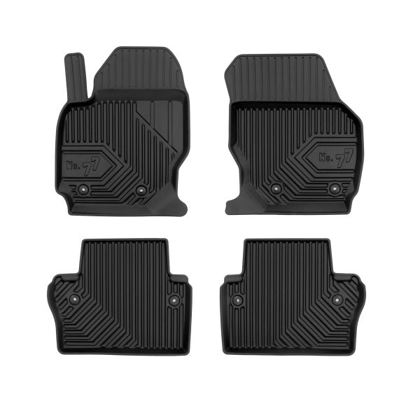 Set 5 covorase auto VOLVO S80 II (124) din 2014-2021, cu covoras tunel median, cauciuc, 4x Stickere auto cu VOLVO