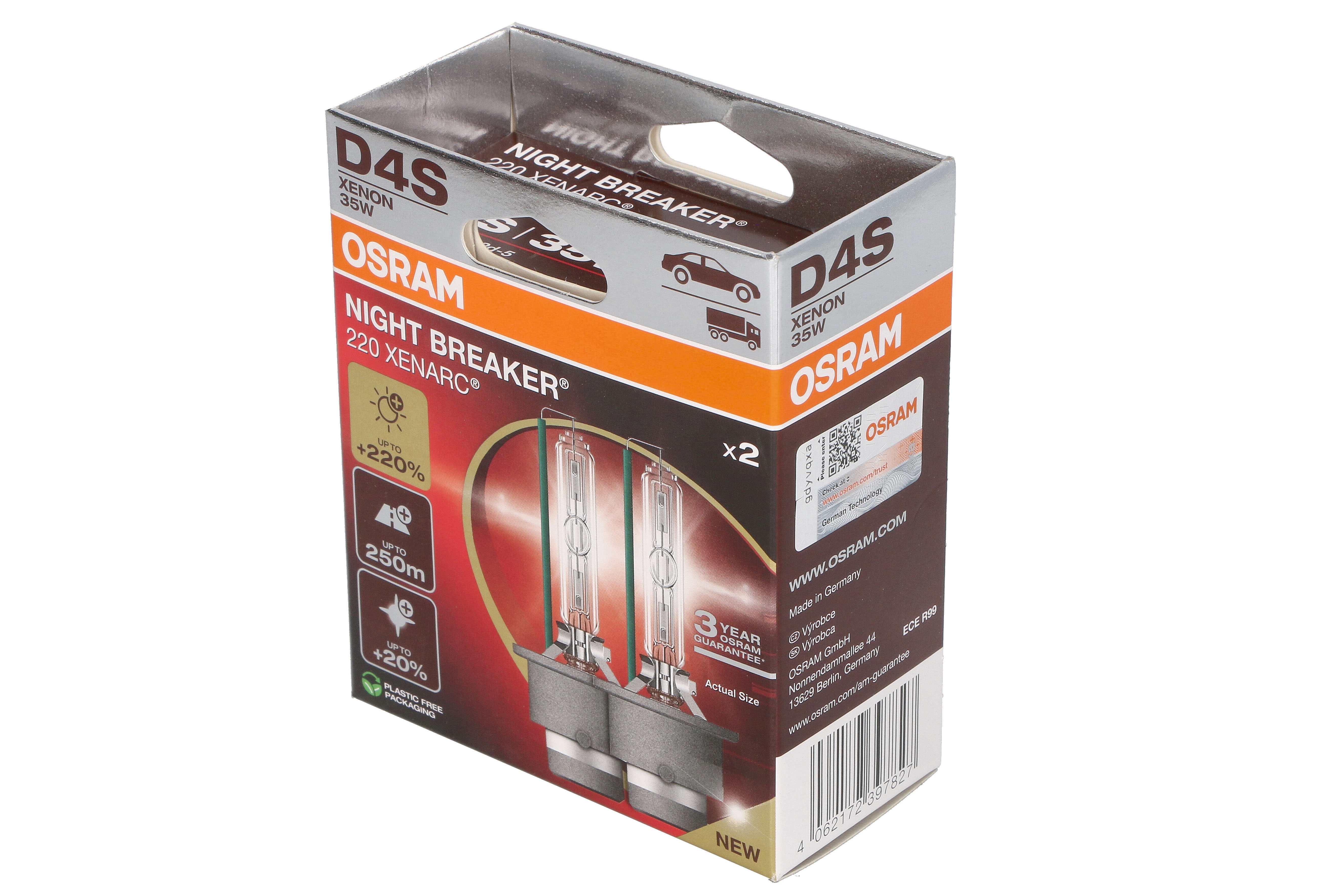 Автолампа ксенонова D4S 42V 35W 4400K P32D-5 / XENARC® NIGHT BREAKER® 220 - НА 220% З OSRAM (66440XN2-2HB) osram фото 4