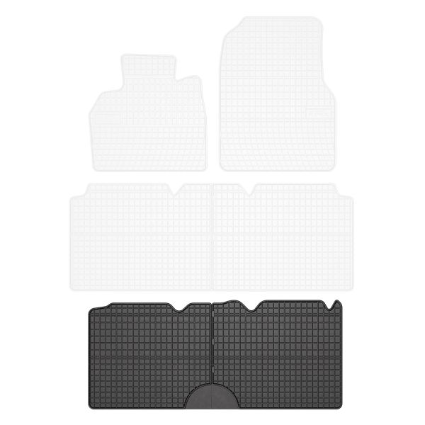 Set Covorase Auto Si Tavita Portbagaj RENAULT ESPACE IV (JK0/1_) din 2002-2015, Cauciuc, Protectie Porbagaj, 4x Stickere auto cu RENAULT