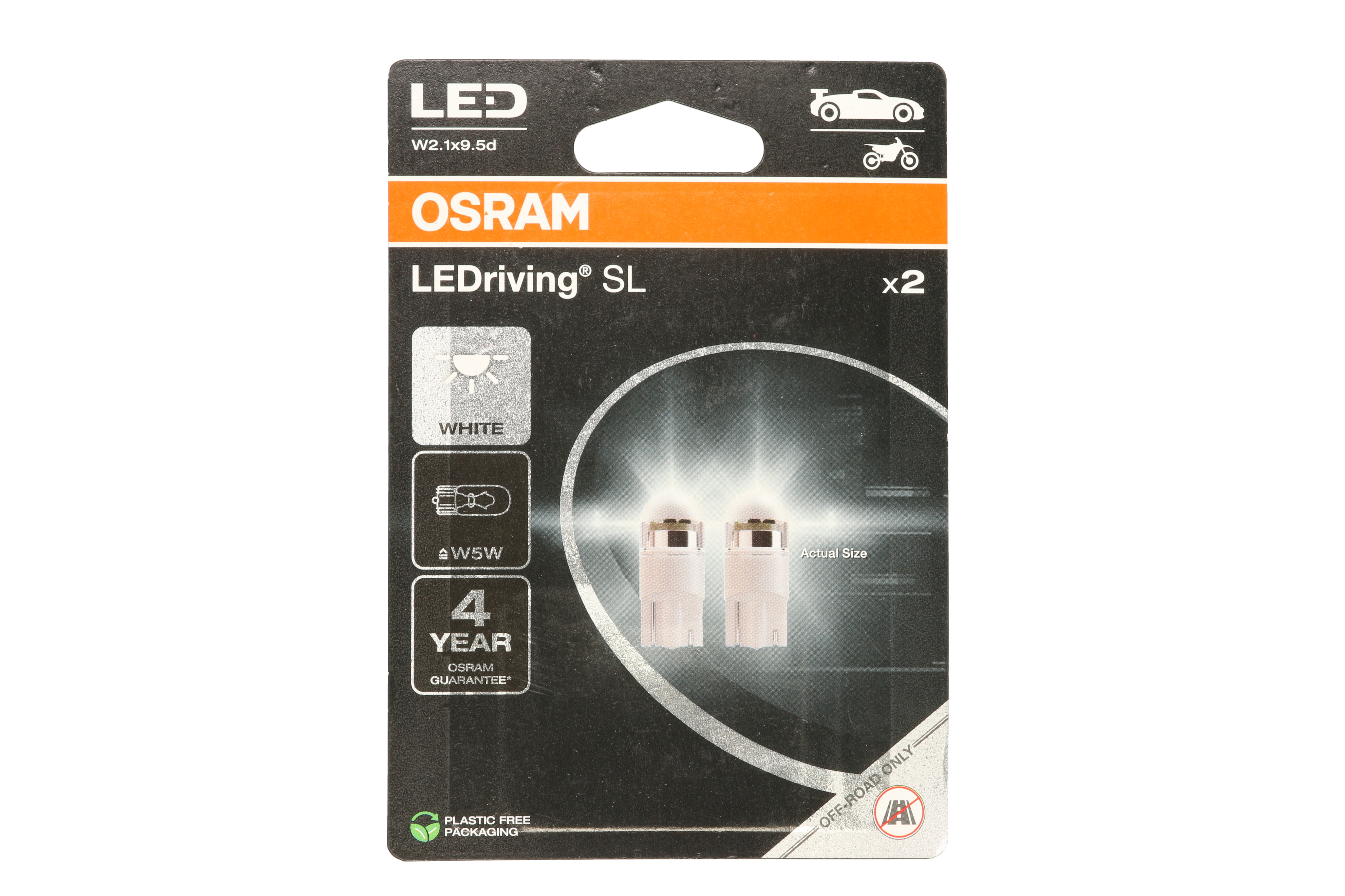 Автолампа світлодіодна W5W LED 12V 1W 6000K W2.1X9.5D / LEDRIVING® SL / COOL WHITE - ХОЛ OSRAM (2825DWP-2BL) osram фото 4