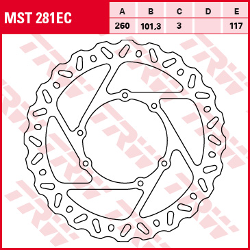 TRW MOTO brzdový kotouč HONDA CRF 450R, 250R 15-16