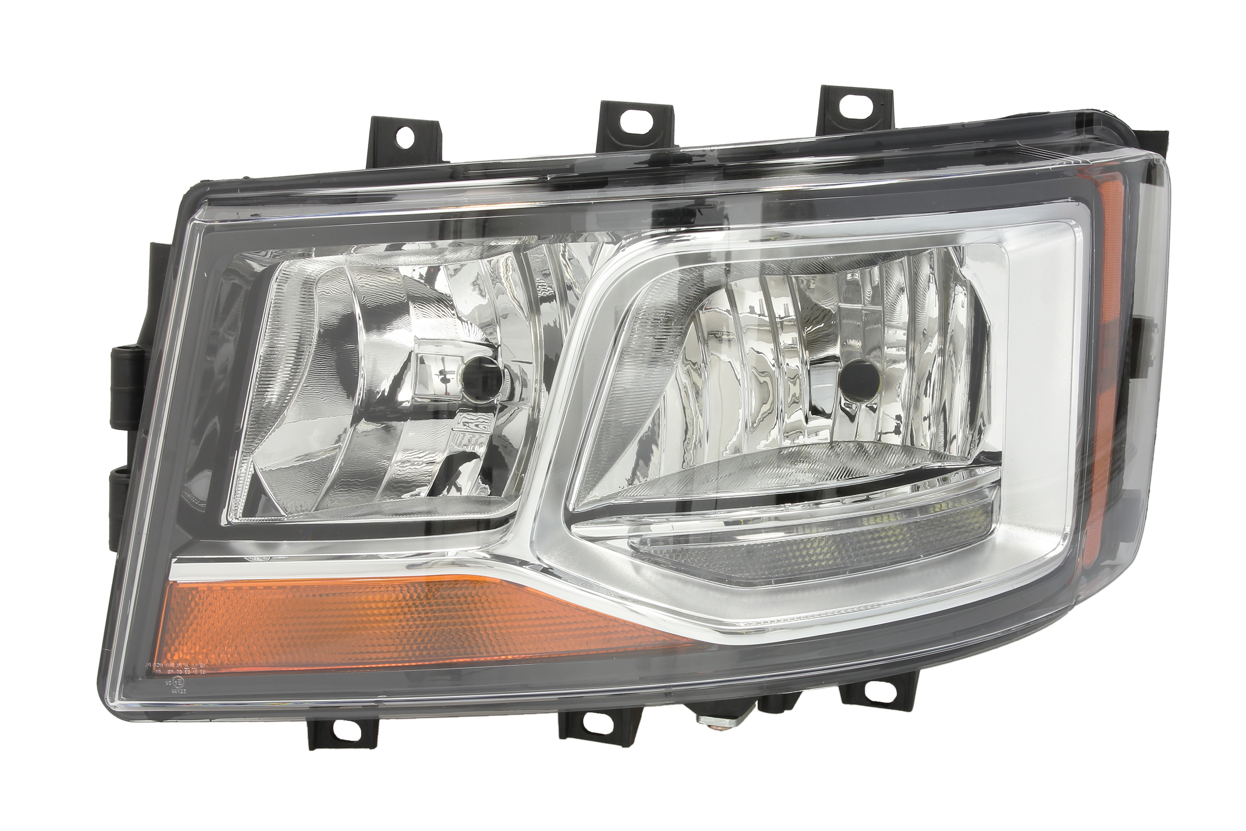 Фара лів (2*H7/H21W/LED, електричн, з мотором, включає денні ходові вогні, колір відбивача: хром) SCANIA G II, L, P II, R II, S 06.17-