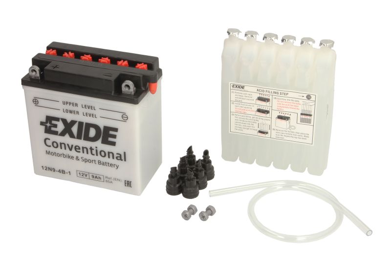 EXIDE startovací baterie APRILIA AF1 125 (SINTESI), (FUTURA), EUROPA, (SPORT PRO) 88-93, LEONARDO 150 98-99, PEGASO 125 89-95, SR 125 (RACING) 00-01, SCARABEO 150 99-00, BENELLI VELVET 125 00-01, CAGIVA C10 125 87-90, C10R 125 (FRECCIA ANNIVER.) 88, C12R 