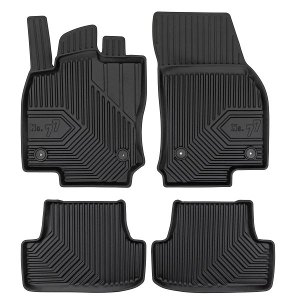 Set Covorase Auto Si Tavita Portbagaj Volkswagen T-ROC (A11, D11) din 2017-2021, Cauciuc, Protectie Porbagaj, 4x Stickere auto cu Volkswagen
