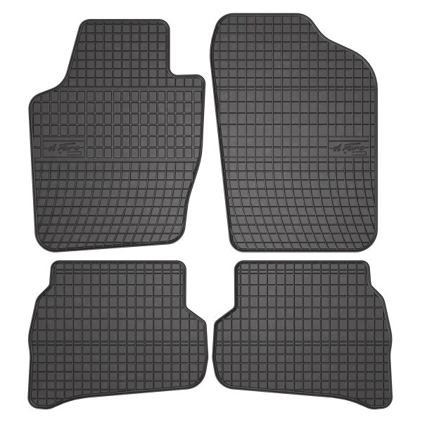 Set 5 covorase auto Volkswagen POLO V (6R1, 6C1) din 2004-2011, cu covoras tunel median, cauciuc, 4x Stickere auto cu Volkswagen
