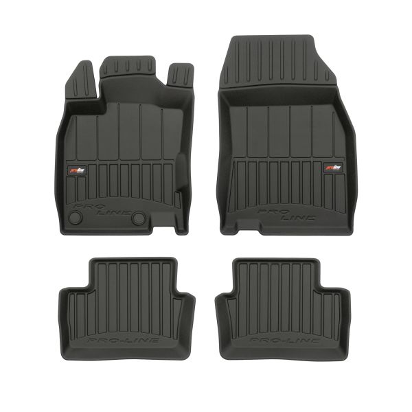 Set 5 covorase auto RENAULT KADJAR (HA_, HL_) din 2007-2015, cu covoras tunel median, cauciuc, 4x Stickere auto cu RENAULT