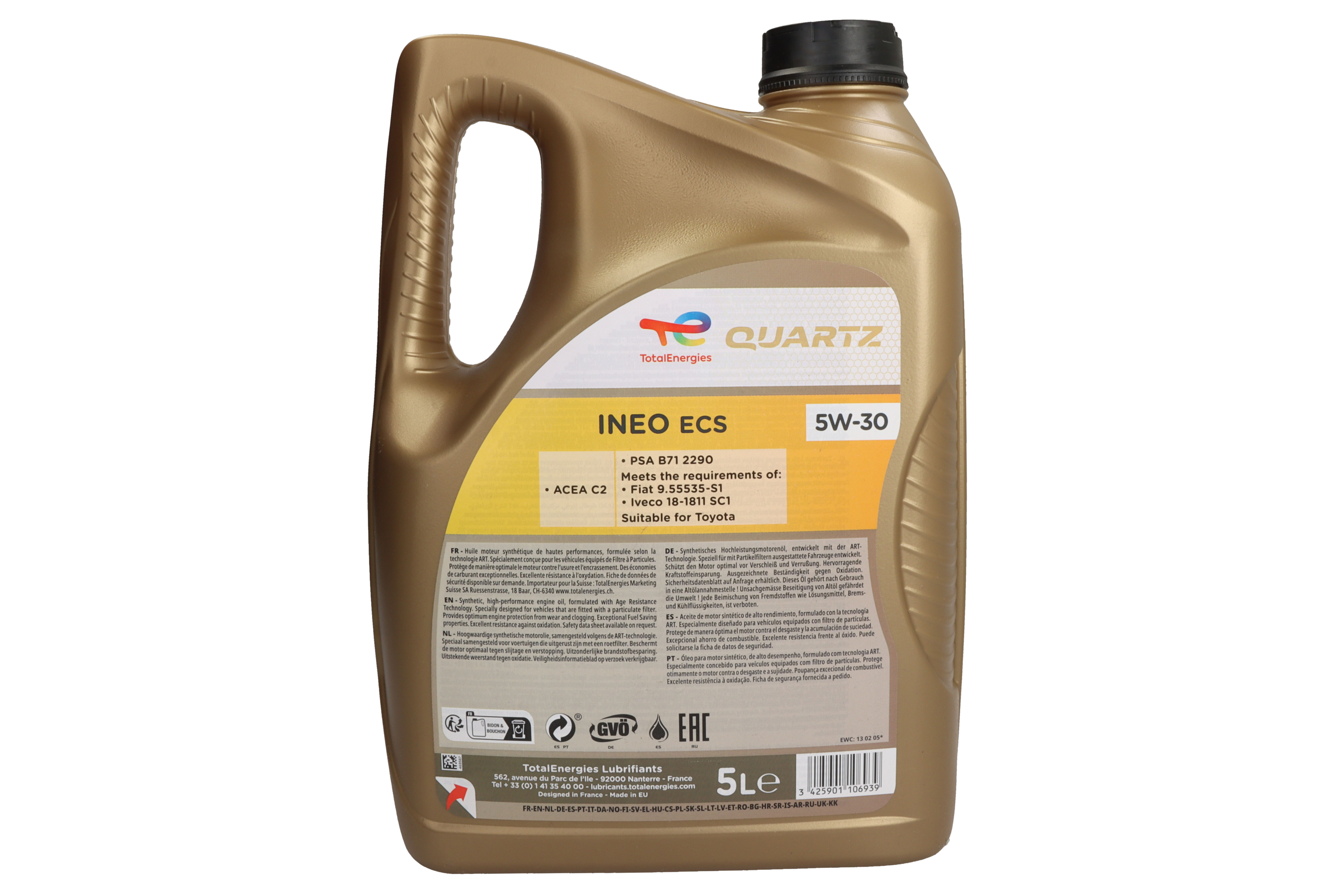 Моторна олива Quartz INEO (1L) 5W30 , ACEA C2, CITROEN B71 2290, FIAT 9.55535 S1, IVECO 18-1811 SC1, PEUGEOT B71 2290, TOYOTA фото 9