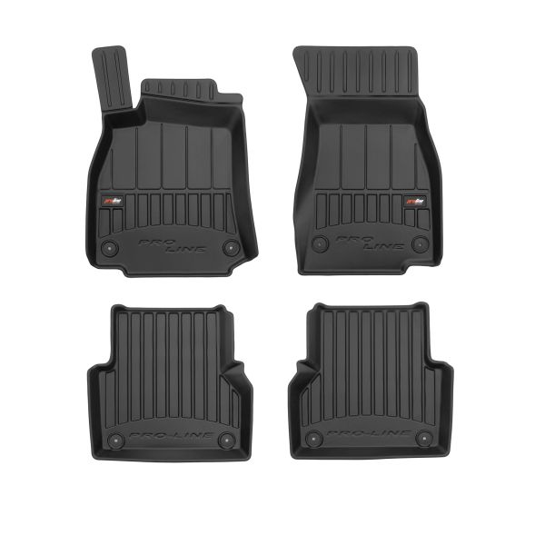 Set Covorase Auto Si Tavita Portbagaj AUDI A6 C8 (4A2) din 2018-2021, Cauciuc, Protectie Porbagaj, 4x Stickere auto cu AUDI