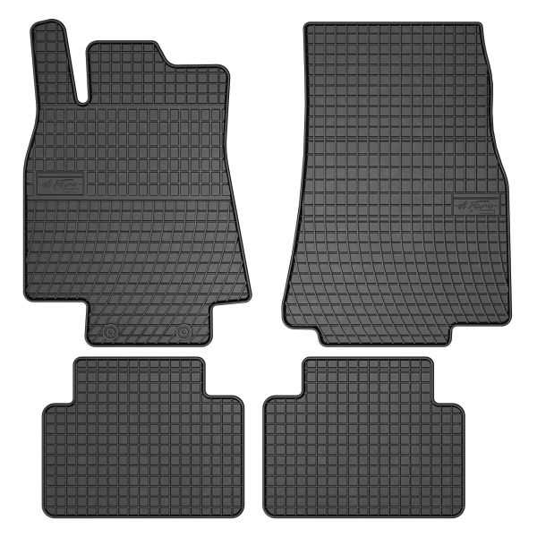 Set Covorase Auto Si Tavita Portbagaj MERCEDES-BENZ A-CLASS (W169) din 2004-2012, Cauciuc, Protectie Porbagaj, 4x Stickere auto cu MERCEDES-BENZ