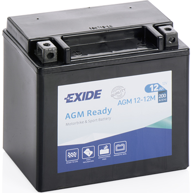 EXIDE startovací baterie BMW F 800 GS (ADVENTURE) 16-18, K 1300R, 1300S, 1200S 03-15, R 1200 GS, GS (ADVENTURE), R, ST, S 04-13 (AGM12-12M, 4925, AGM12-12M, GYZ16H, AGM12-12)