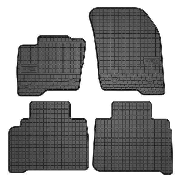 Set 5 covorase auto FORD S-MAX (CJ, WA6) din 2012-2018, cu covoras tunel median, cauciuc, 4x Stickere auto cu FORD
