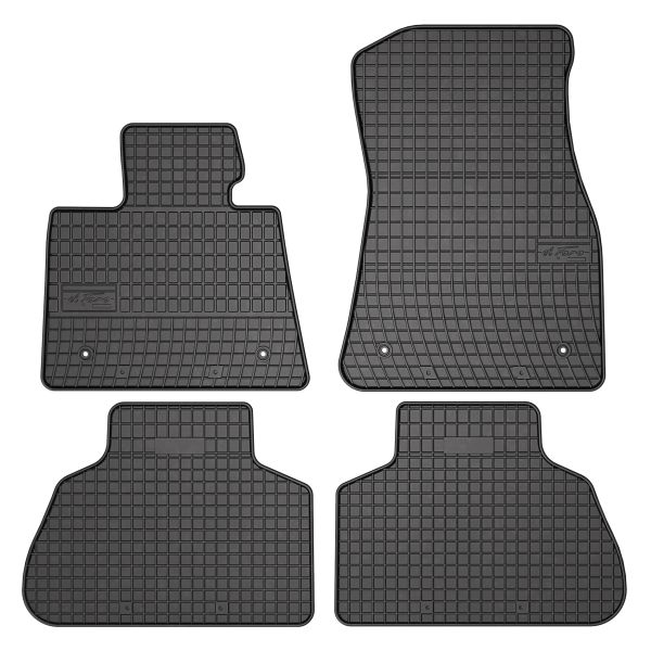 Set Covorase Auto Si Tavita Portbagaj BMW Seria X6 (F16, F86) din 2014-2019, Cauciuc, Protectie Porbagaj, 4x Stickere auto cu BMW