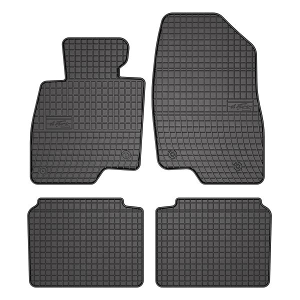 Set 5 covorase auto MAZDA 6 Saloon (GJ, GL) din 2007-2015, cu covoras tunel median, cauciuc, 4x Stickere auto cu MAZDA