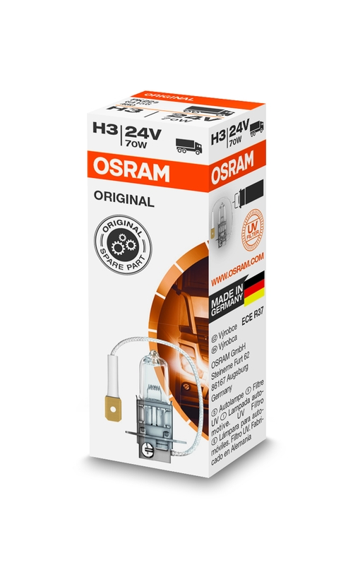 Автолампа галогенова 70W H3 24V 70W PK22S OSRAM (64156) osram фото 4