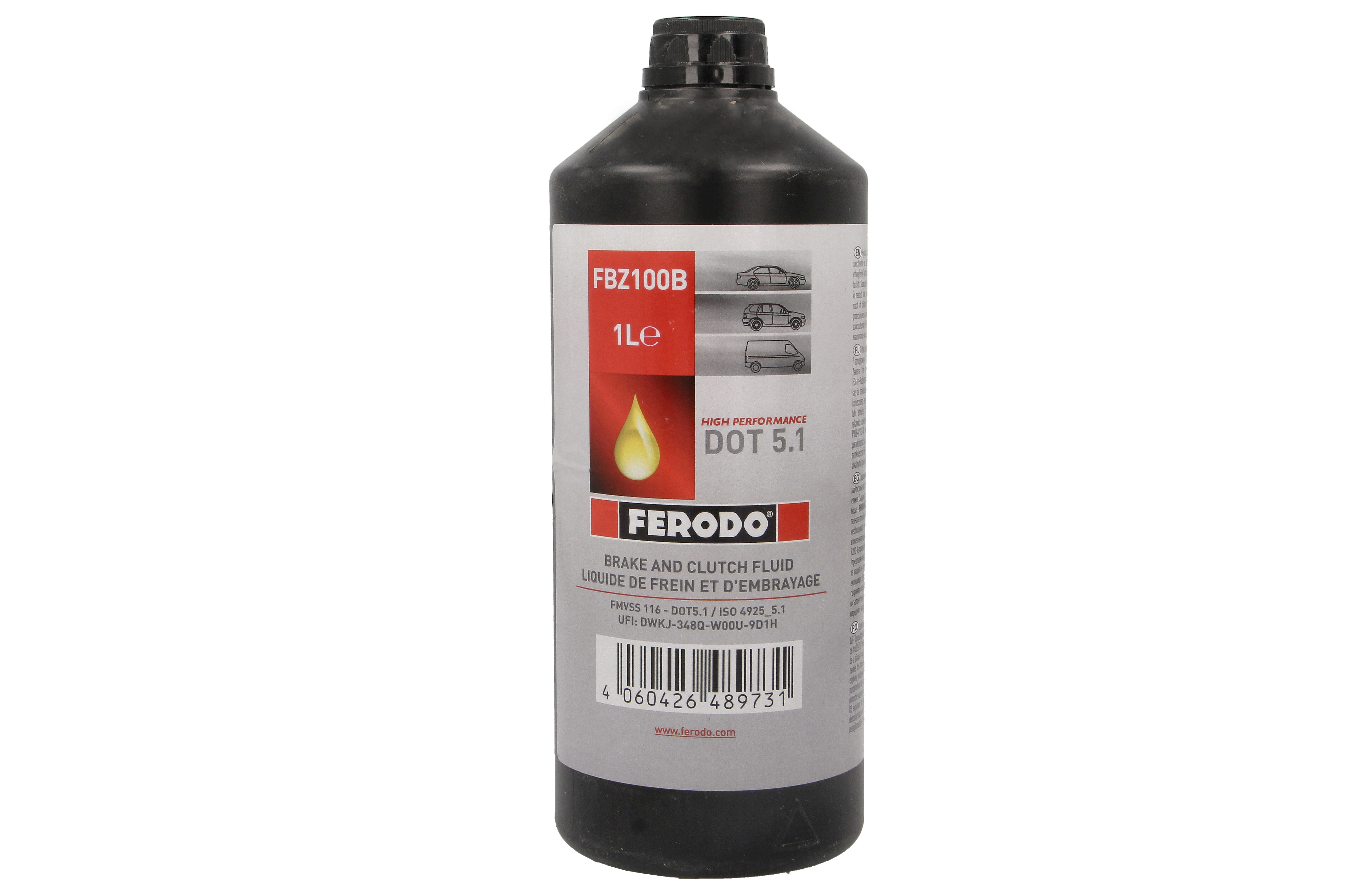 Рідина гальмівна DOT 5.1 1л DOT5.1 1L (6 X 1L) ТОЧКА КИПІННЯ 271°C FERODO (FBZ100B) Ferodo фото 3