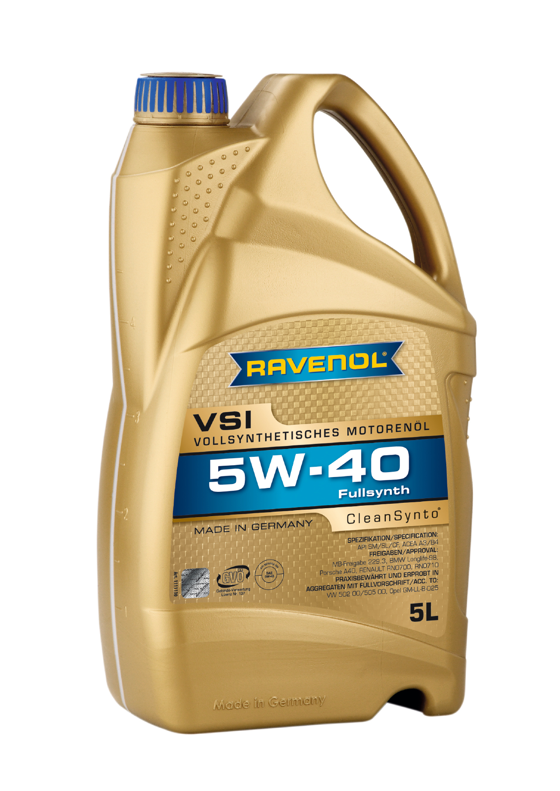 Моторна олива Cleansynto (1L) 5W40 ,API CF, SN+, SP, BMW LL-01, CHRYSLER MS-10850, CHRYSLER MS-10896, CITROEN B71 2296, FIAT 9.55535 H2, GM LL-B-025, MB 226.5, MB 229.3, OPEL LL-B-025, PEUGEOT B71 229 фото 4