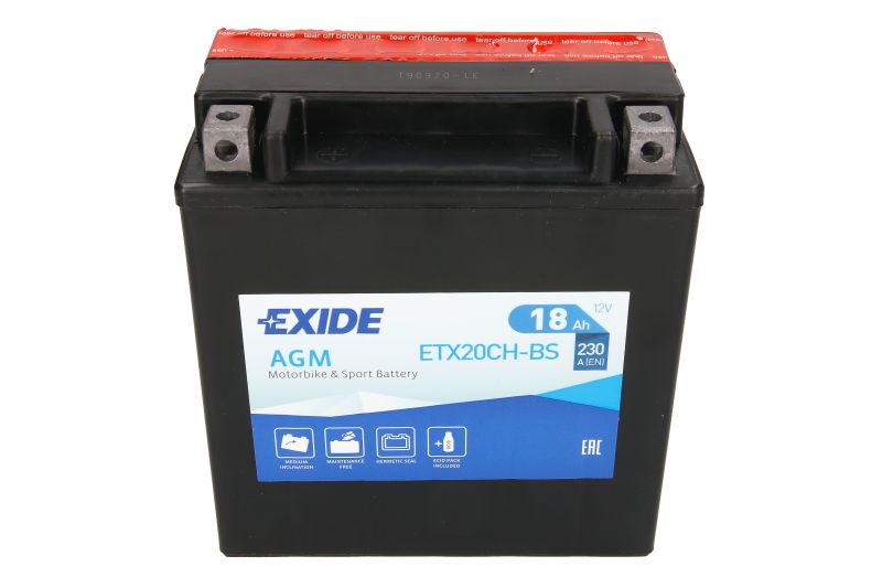EXIDE startovací baterie HONDA XL 1000 V (VARADERO), VA (VARADERO ABS), (VARADERO TRAVEL) 03-13, KAWASAKI KZ 1000 79-05, VN 2000 (VULCAN CLASSIC), 1500 (CLASSIC), 1600 (MEAN STREAK), 2000, 1500R (DRIFTER), 1600 (CLASSIC), 1500FI (CLAS. TOURER), 1700 (VULC