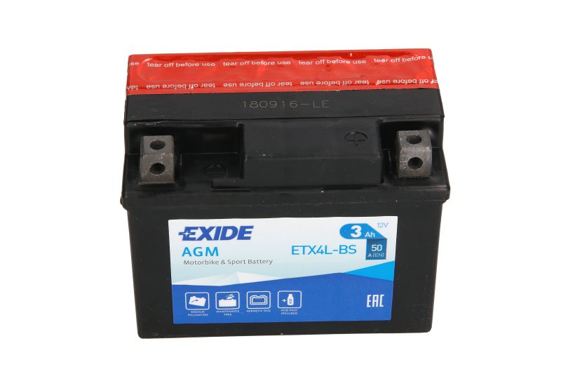 EXIDE startovací baterie AEON COBRA 100, 50 ATV, 90 ATV, 50 00-09, MINIKOLT 50 08-09, REVO 100W, 50W 04-09, ARCTIC CAT DVX 90 06, Y-12 90 4T (YOUTH), 90 4T, 902T (YOUTHS), 90 2T 02-05, BETA AFRIKA 250, 125 00-01, ALP 200 01-04, KR 250 00-01, QUADRA 50 97-