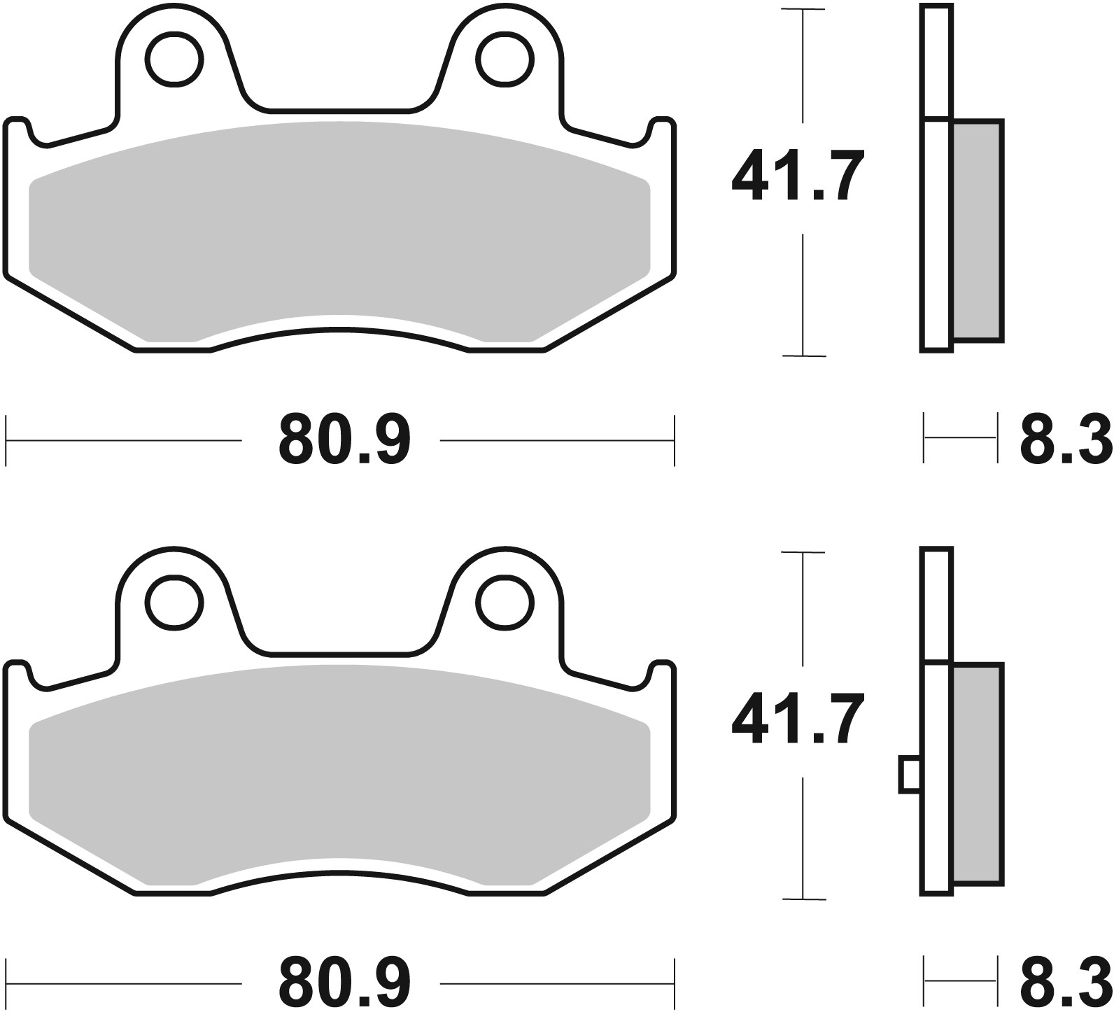 BREMBO sada brzdových destiček, kotoučová brzda SUZUKI AN 250 (BURGMAN), 400 (BURGMAN) 98-03 (MT07055XS)