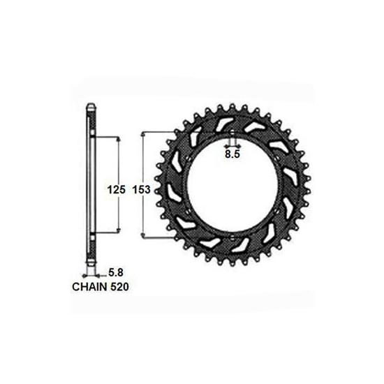 SUNSTAR řetězová rozeta HONDA CR 500R, 125R, 250R 83-08, CRE 450 F 04-06, CRF 450R, 250R, 150F, 230F, 450X, 250X, 230L 02-12, XR 400R, 600R, 650R 96-06