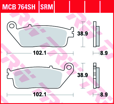 TRW MOTO sada brzdových destiček, kotoučová brzda HONDA FJS 600A (SILVER WING ABS), 600 (SILVER WING), 400 (SILVER WING) 01-10 (B0068NR36C)