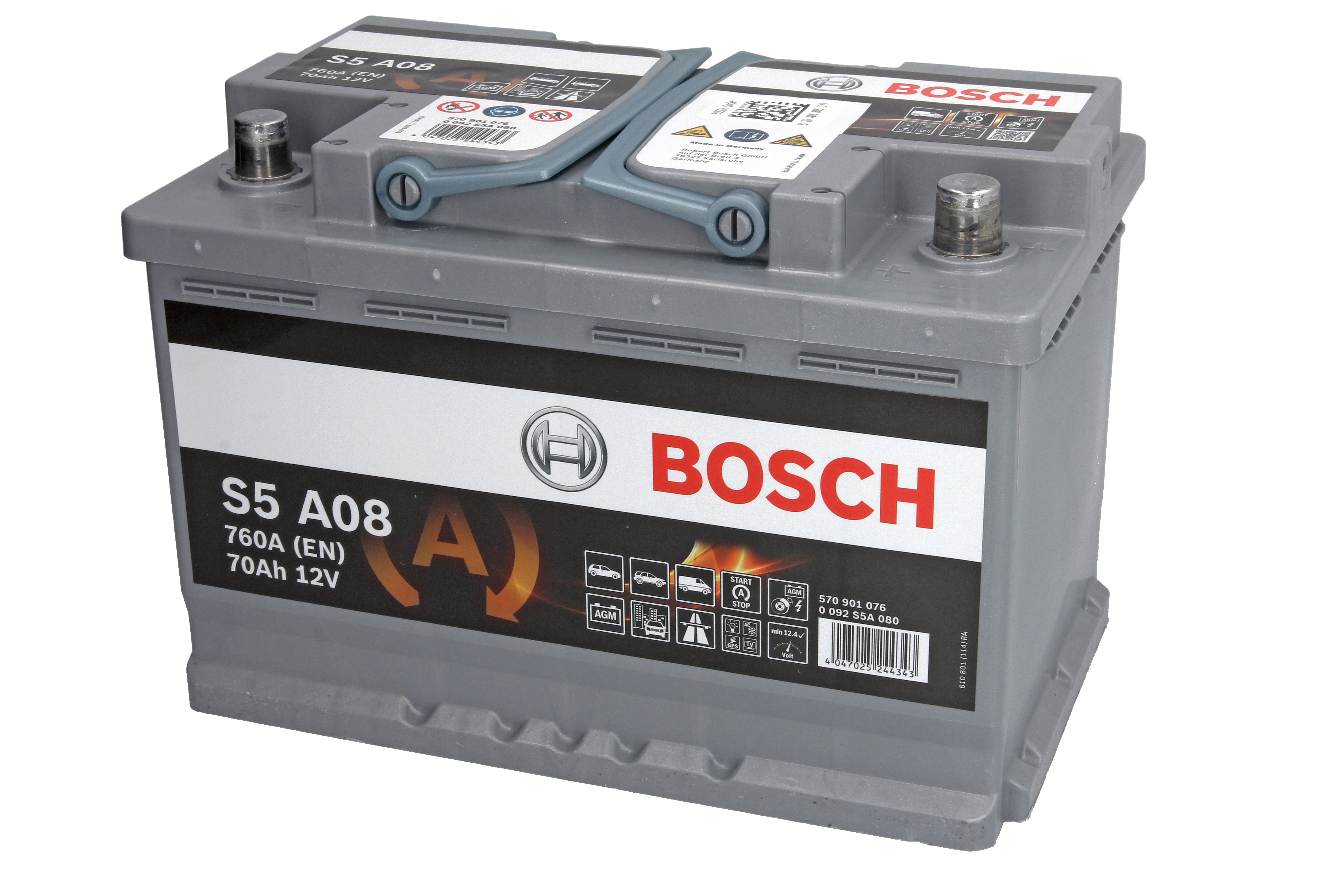 Акумуляторна батарея 70Ah/760A (278x175x190/+R/B13) (Start-Stop AGM) Bosch фото 10