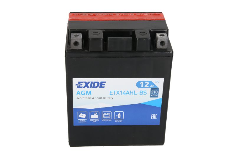EXIDE startovací baterie APRILIA ATLANTIC 500 (SPRINT) 01-06, MOTO 650 95-00, PEGASO 650, 650 (CUBE), 650 (GARDA), 600 88-00, SCARABEO 500 (ABS), (LIGHT) 02-08, TUAREG 600 ETX, (WIND) 85-92, ARCTIC CAT ARCTIC 3004X4, 3002X4, 2502X4 98-06, BMW C1 200, 125