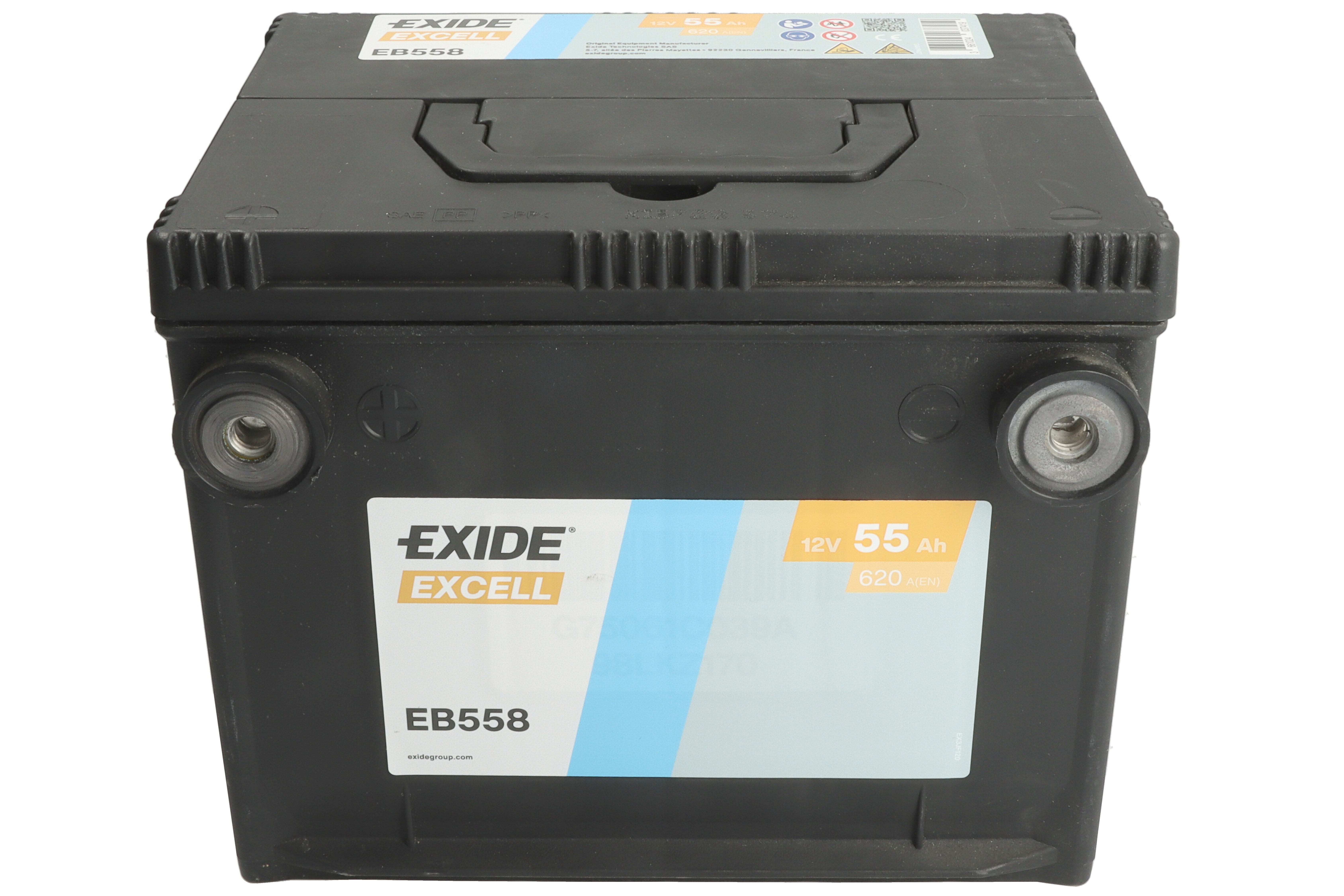 Акумулятор EXIDE 12В 55Агод./620А EXCELL (L+) 230x180x186 (пусковий) фото 2