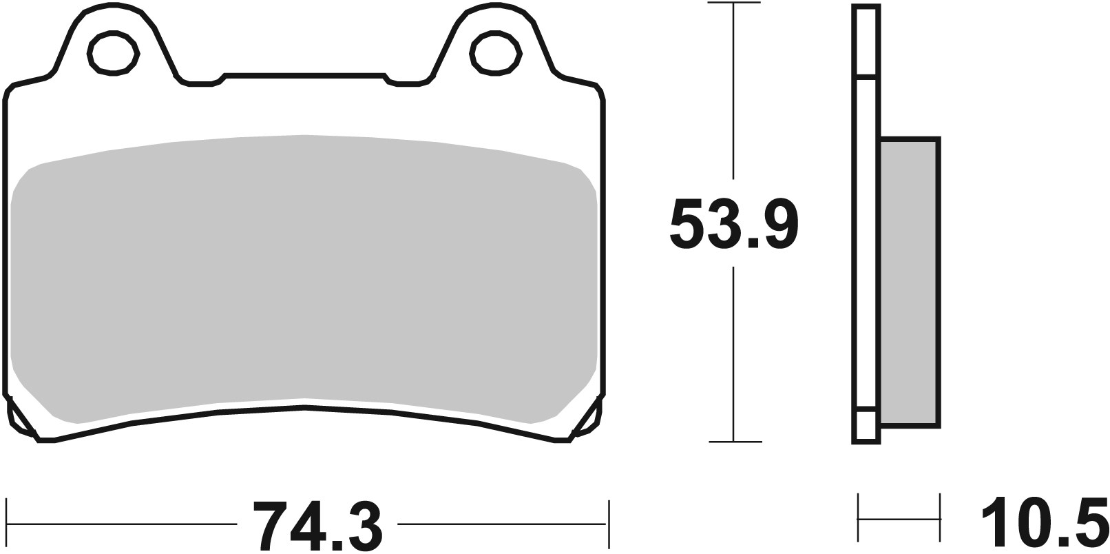 BREMBO sada brzdových destiček, kotoučová brzda YAMAHA FZR 1000 (GENESIS EXUP) 87-88, SRX 600 87, TDM 850 91-96, TDR 250 88-89, TRX 850 96-99, XV 1600 A (WILD STAR) 99-03, XVZ 1300 TF (ROY.STAR VENTURE), AT (ROY.STAR TOUR CLAS.) 99-01 (2P228NS, 2P251NS, 2