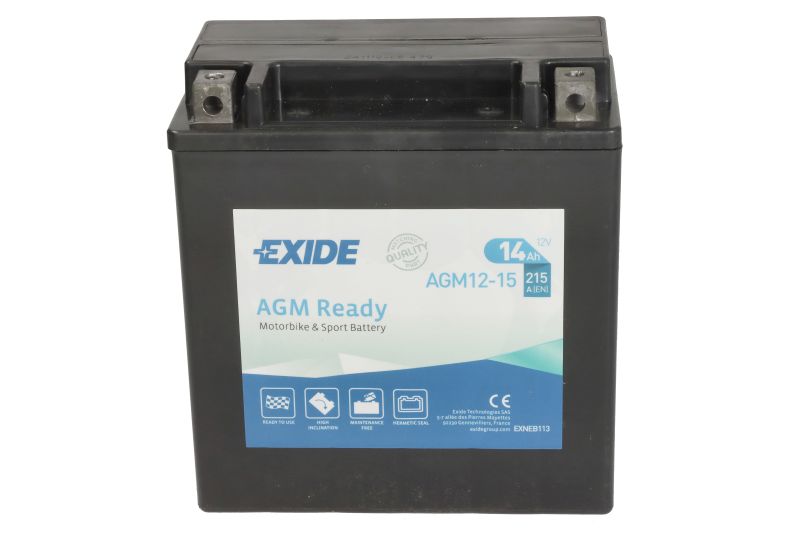 EXIDE startovací baterie HONDA XL 1000 V (VARADERO), VA (VARADERO ABS) 03-09, KAWASAKI VN 2000, 2000 (VULCAN), 1600 (MEAN STREAK), 1500 (MEAN STREAK), 1500R (DRIFTER), 1700 (VULCAN VOYAGER VAQERO), 1700 (CLASSIC), 1700 (VULCAN VOYAGER), 1700 (CLAS. TOURER