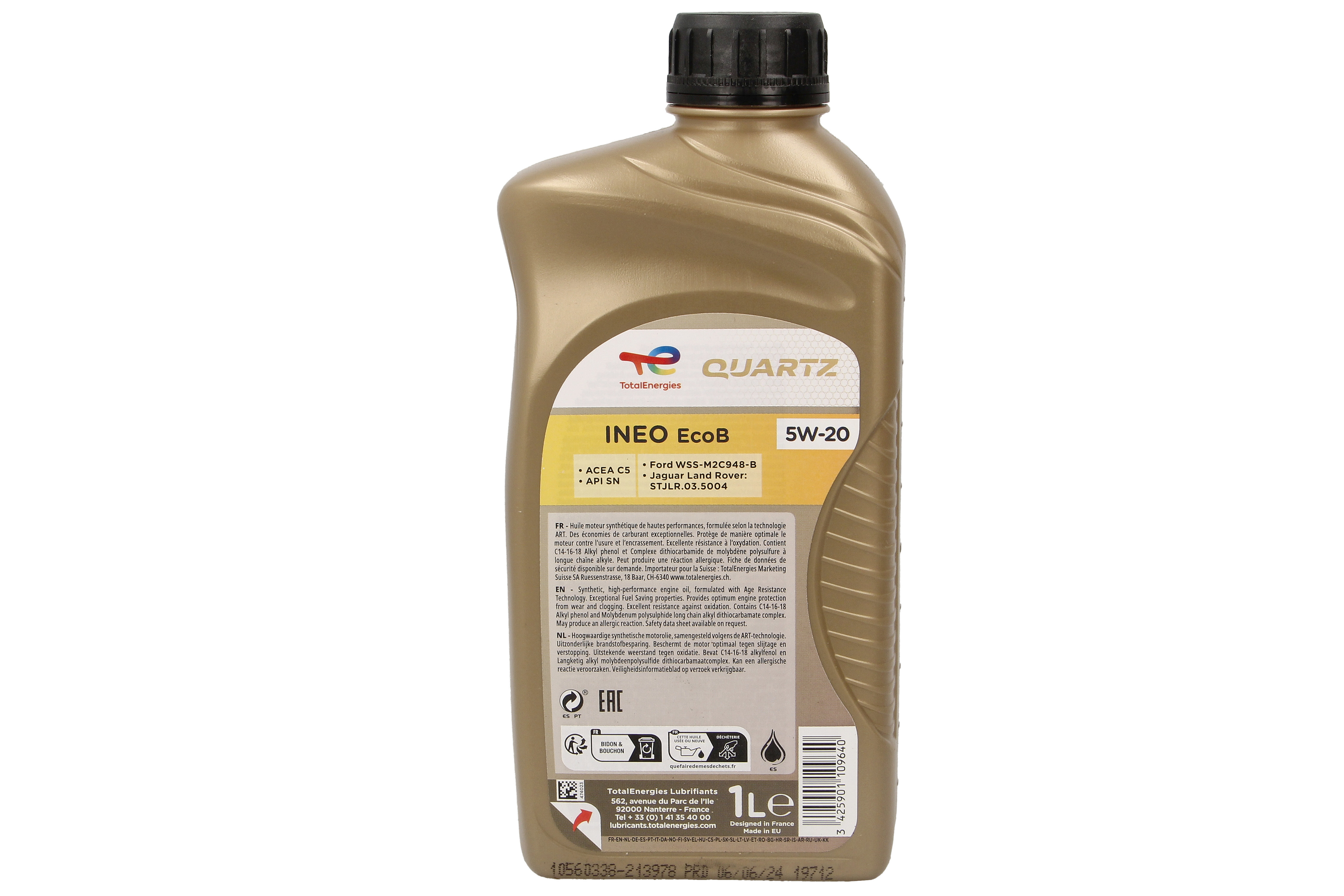 Моторна олива Quartz INEO (1L) 5W20 ,API SN, ACEA C5, FORD M2C948 B, JAGUAR 03.5004, LAND ROVER 03.5004 фото 3