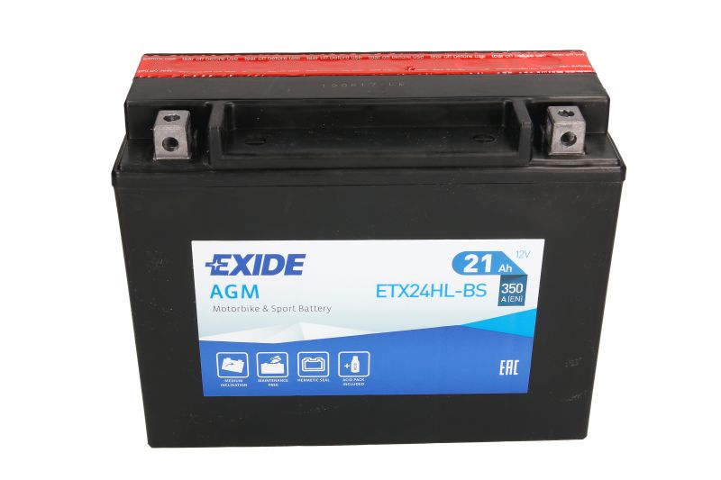 EXIDE startovací baterie ARCTIC CAT PROWLER 650, 550 07-09, CAN-AM SPYDER 1330 RT SE6, 990 RS, 1330 RT SM6, 1330 RT LIMITED SE6 14-15, DUCATI GTL 500 74-79, GTV 500 77-79, SPORT 500 (DESMO), (TWIN) 78-83, HONDA GL 1100 (GOLDWING), 1500 (GOLDWING) 80-90, K
